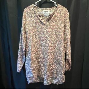 {FLAX} Linen Patterned Top